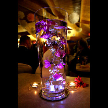 Lighted wedding flowers for reception