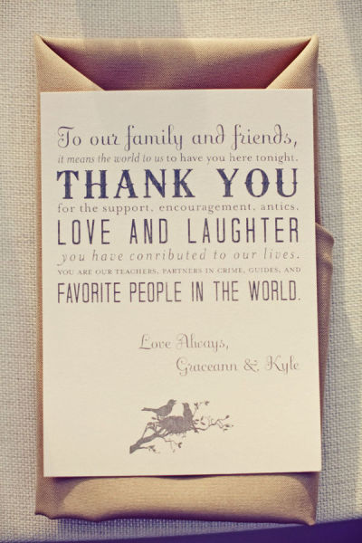 Thank You NotesTiming MattersProject Wedding