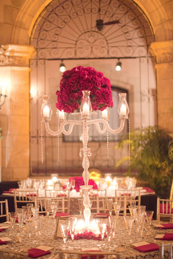 The centerpieces were full of Black Magic roses in vintage style