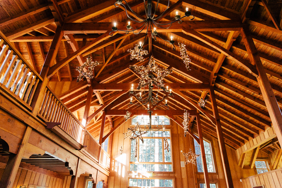 The reception barn featured floortoceiling windows and vaulted ...