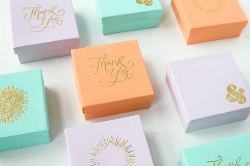 DIY Gold Embossed Favor Boxes Project Wedding